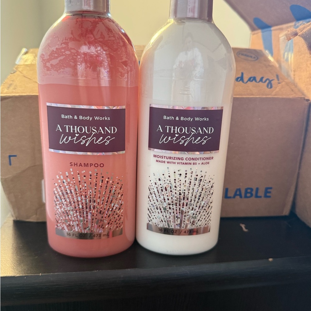Bath & Body Works A Thousand Wishes Shampoo and Conditioner - Pink and Cream